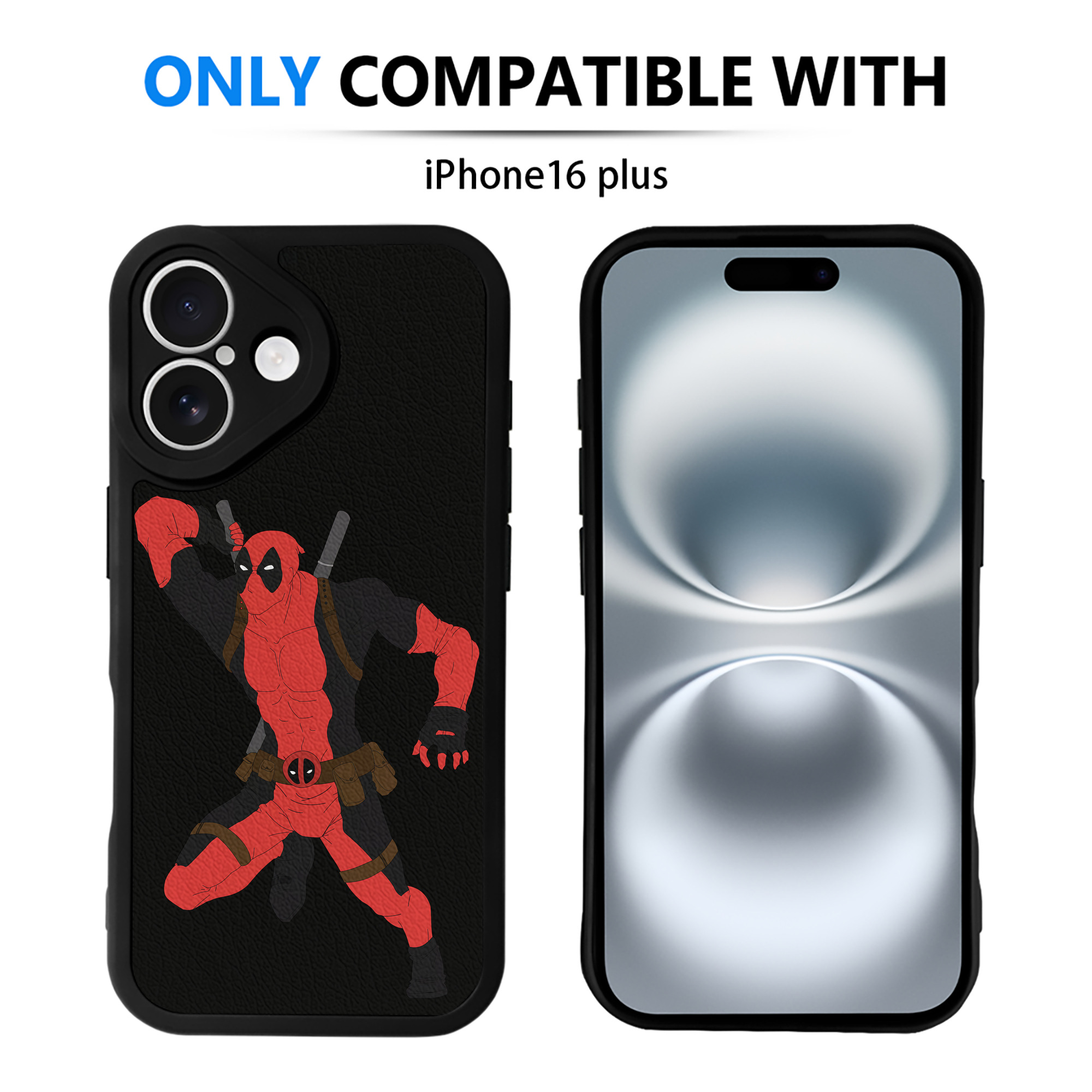 （画像用） Deadpool デッドプール 【iPhone 16シリーズ対応】シリコンスマホケース（レザー調） 材質：シリコン